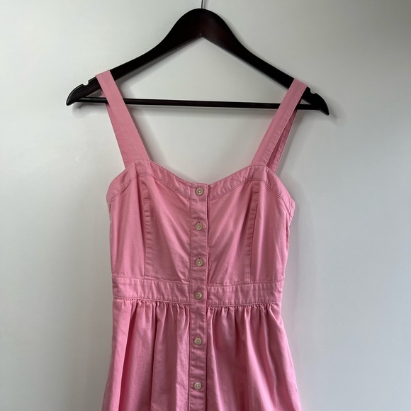 Madewell Pink Fleur Bow Back Midi Dress - Picture 6 of 9